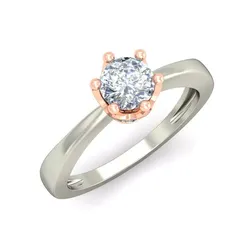 Light Weight White Gold Diamond Ring  -VJR37 3D print model