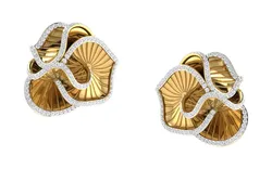 Light Weight Yellow Gold Diamond Earring  -EAR-008 3D print model