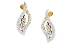 Light Weight Yellow Gold Diamond Earring  -EAR-018 3D print model