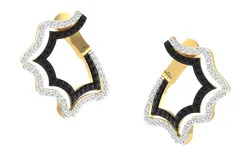 Light Weight Yellow Gold Diamond Earring  -EAR-025 3D print model