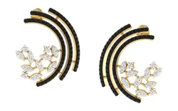 Light Weight Yellow Gold Diamond Earring  -EAR-035 3D print model