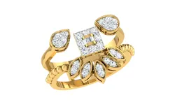Light Weight Yellow Gold Diamond Ring  -DDS RN 256 3D print model