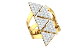 Light Weight Yellow Gold Diamond Ring -DDS RN 265 3D print model