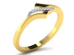Light Weight Yellow Gold Diamond Ring DR-6549 3D print model