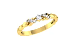 Light Weight Yellow Gold Diamond Ring  -EZ R-206 3D print model