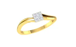 Light Weight Yellow Gold Diamond Ring  -R-4162 3D print model