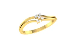Light Weight Yellow Gold Diamond Ring  -R-4186 3D print model