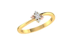 Light Weight Yellow Gold Diamond Ring  -ZA RN 1354 3D print model
