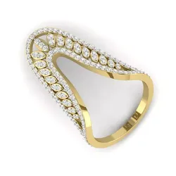 light weight  Yellow gold diamond rings-PR-410 DIA 3D print model