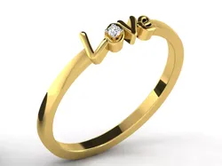 Light Weight Yellow Gold -Love Ring- DR-6122 3D print model