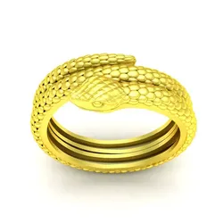 Luxury Snake Coil Ring Sculpted Scale Design 123a 3D print model