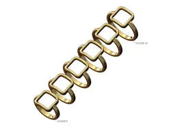 Open 12x12mm square fashion ring US sizes 5to10 3D print model