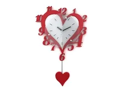 pendulum heart shaped wall clock