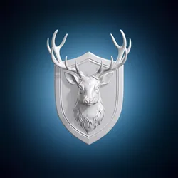 Royal Stag Head Deer Head With Large Antlers 3D print model