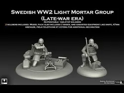 Swedish WW2 Army Late-war Light Mortar Team 3D print model