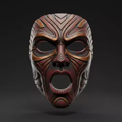Tribal Demon Wearable Face Mask Detailed STL Design 3D print model