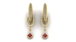 women Fashion diamond Earring 3d Printable Model 3D print model