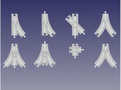 Wooden train crossroads collection compatible to IKEA set