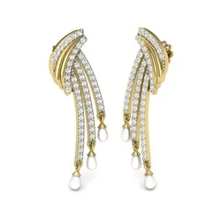 Yellow gold diamond earring-PER-038 DIA 3D print model