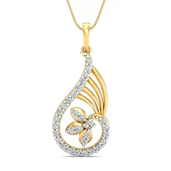 Yellow gold diamond pendent-P3 PS-01 3D print model