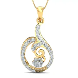 Yellow gold diamond pendent-P3 PS-20 3D print model