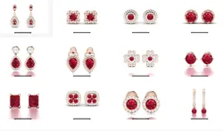 12 Ruby  Women earrings 3dm render detail  3D Model Pack