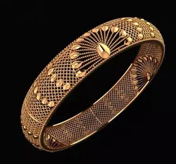 1436 Sunburst Lattice Gold Bangle 58MM-16gm 3D print model