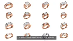 62 Men Groom Gents Diamond Ring 3dm stl obj mtl  3D Model Pack