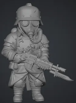 Chibi style Trench Warrior