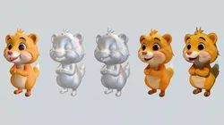 Cute cartoon animal character 3D print model