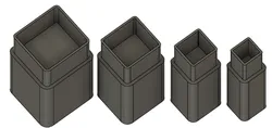 Diamond-shaped cutouts for use in modelling clay. (4 Sizes.)