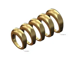 Domed faceted sides fashion ring US sizes 6to10 3D print model