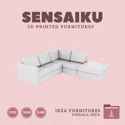 FINNALA Corner 4 Seat Ottoman for Dollhouse IKEA 3D Print 3D print model