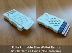 Fully Printable Slim Wallet Remix – 6/8/10 Cards + Coins (No Hardware)