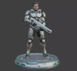 Futuristic Cyber Soldier 3D Model For 3D Printing 3D print model