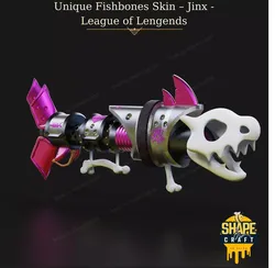 Jinx Fishbones Blaster STL File from League of Legends 3D print model