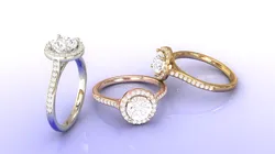 Perfect  1ct Halo Engagement Ring 3D print model