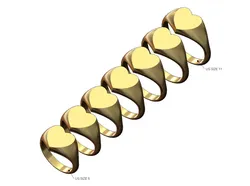 Petit heart shaped signet ring US sizes 5to11 3D print model