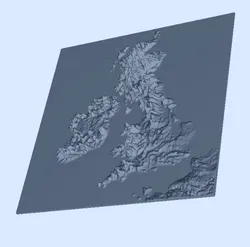 UK and Ireland relief map