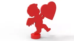 VALENTINE CUPID AND HEART 3D print model