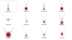 12 Ruby pendant 3dm render detail bulk collection  3D Model Pack