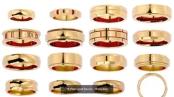 15 Plain gold Bands 3D Model Pack