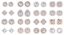 18 Solitaire pendant earrings  3D Model Pack