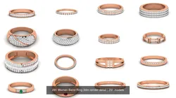 291 Women Band Ring 3dm render detail 3D Model Pack