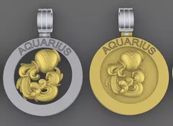 4 model  of AQUARIUS pendant 3D print model