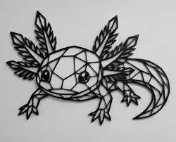 Axolotl Geometric Wire-Frame Wall Art