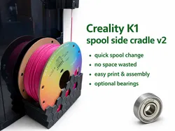 Creality K1 mod: filament spool side cradle
