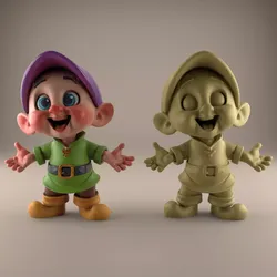 Cute Dopey Dwarf STL 3D Model for Decor or Gift 3D print model