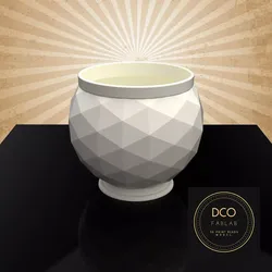 Decorative Triangulated Container Pot for Succulents V2 3D print model