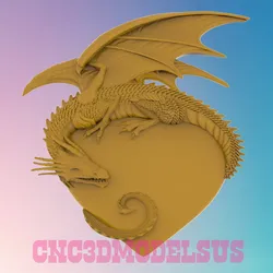 Dragon on the heart 3D MODEL STL FILE FOR CNC ROUTER LASER 3D print model